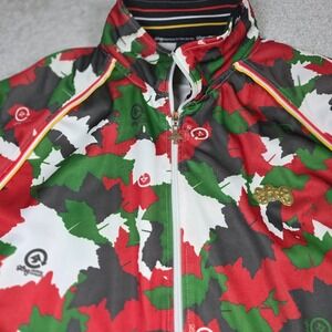 LRG‎ Lifted Research Group Jackets Mens 4XL Red Black Leaf Camo Full Zip Comfort